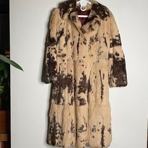 Vintage rabbit fur full-length coat